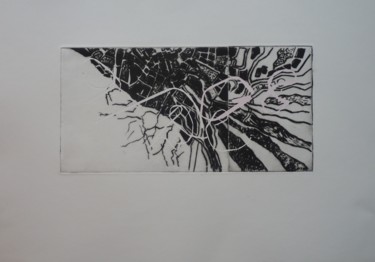 Printmaking titled "Itinéraire 1" by Brigitte Bibard-Guillon, Original Artwork, Engraving