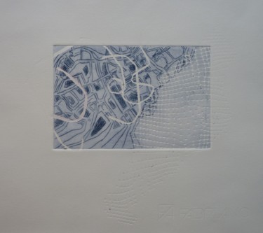 Gravures & estampes intitulée "Itinéraire 3" par Brigitte Bibard-Guillon, Œuvre d'art originale, Gravure