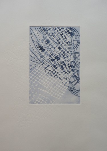 "Itinéraire 4" başlıklı Baskıresim Brigitte Bibard-Guillon tarafından, Orijinal sanat, Gravür
