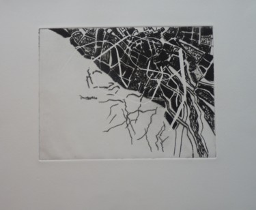 Printmaking titled "Itinéraire 10" by Brigitte Bibard-Guillon, Original Artwork, Engraving