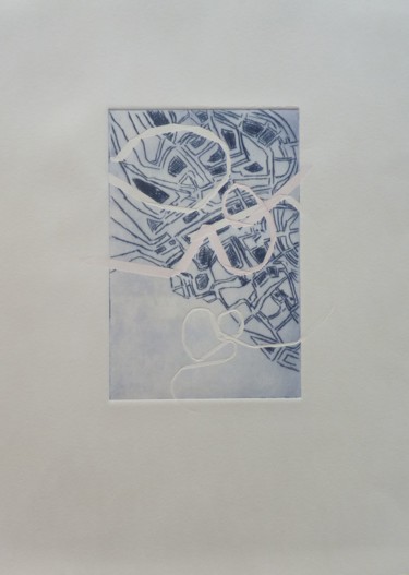 Printmaking titled "Itinéraire 7" by Brigitte Bibard-Guillon, Original Artwork, Engraving