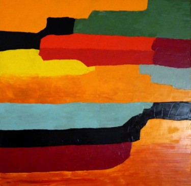 Peinture intitulée "Sunset" par Brigitte Bibard-Guillon, Œuvre d'art originale, Huile