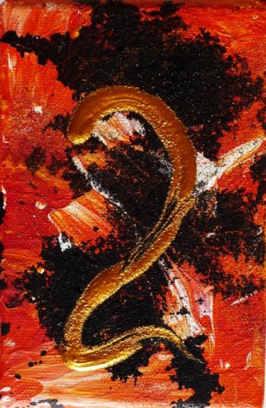 Painting titled "Signe 05" by Brigitte Bibard-Guillon, Original Artwork, Oil