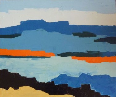 Etang de Thau Peinture intitulée "Etang de Thau" par Brigitte Bibard-Guillon, Œuvre d'art originale, Huile