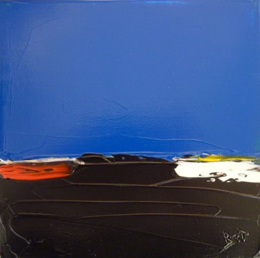 Peinture intitulée "carré bleu 1" par Brigitte Bibard-Guillon, Œuvre d'art originale, Acrylique