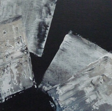 Malerei mit dem Titel "composition en noir…" von Brigitte Bibard-Guillon, Original-Kunstwerk, Acryl
