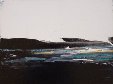 Painting titled "composition en noir…" by Brigitte Bibard-Guillon, Original Artwork, Acrylic