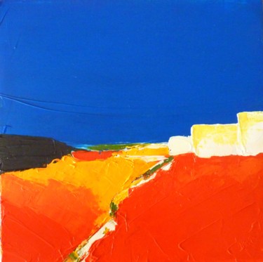 Peinture intitulée "paysage d'été 2" par Brigitte Bibard-Guillon, Œuvre d'art originale, Acrylique