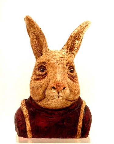 Sculpture intitulée "lapin-face.jpg" par Bibi Blanchet, Œuvre d'art originale