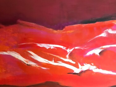 Peinture intitulée "Red landscape" par Pia Bidoli, Œuvre d'art originale, Acrylique