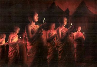Painting titled "hope in the dark" by Bidyutjyoti Baruah, Original Artwork