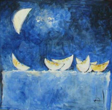 Peinture intitulée "Луна." par Bidzina Kavtaradze, Œuvre d'art originale, Huile