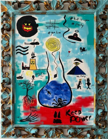 Malerei mit dem Titel "Keep power" von Biggivinci, Original-Kunstwerk, Acryl Auf Andere starre Platte montiert