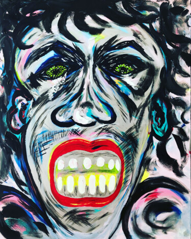 Painting titled "Rockstar" by Biggivinci, Original Artwork, Acrylic Mounted on Wood Stretcher frame