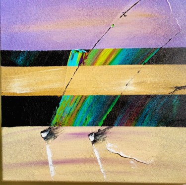 Peinture intitulée "entre sable et mer" par Seven Minutes, Œuvre d'art originale, Acrylique