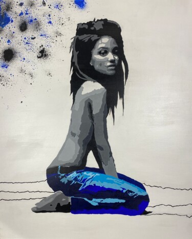 Peinture intitulée "Blue" par Seven Minutes, Œuvre d'art originale, Acrylique