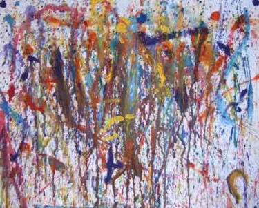 Peinture intitulée "" La pluie de l'amo…" par Bi+Jou 2 Famille, Œuvre d'art originale, Huile