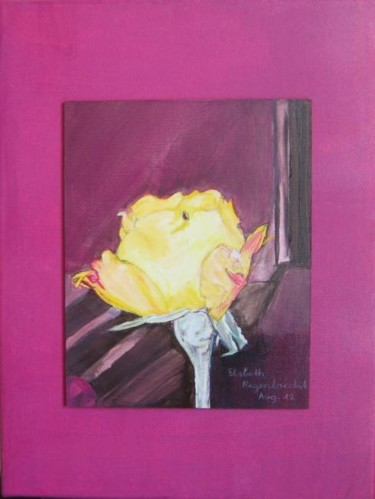 Malerei mit dem Titel "Teerose" von Elsbeth Regenbrecht, Original-Kunstwerk, Öl