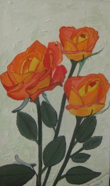 Malerei mit dem Titel "Rosen" von Elsbeth Regenbrecht, Original-Kunstwerk