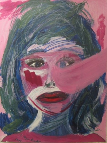 Malerei mit dem Titel "rosa Schal" von Elsbeth Regenbrecht, Original-Kunstwerk