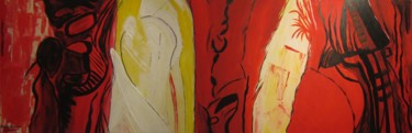 Painting titled "Fantasie in rot und…" by Elsbeth Regenbrecht, Original Artwork