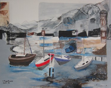 Malerei mit dem Titel "Hafen" von Elsbeth Regenbrecht, Original-Kunstwerk, Acryl