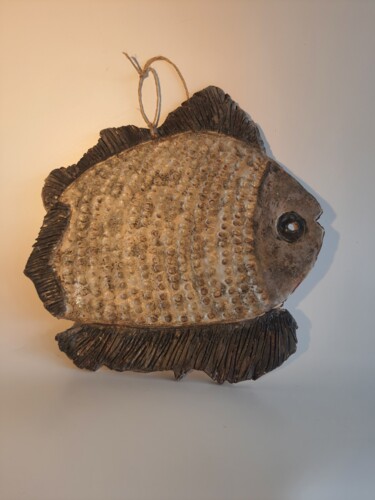 Sculpture titled "Broken Fish" by Bilge Dogrucuoglu, Original Artwork, Ceramics