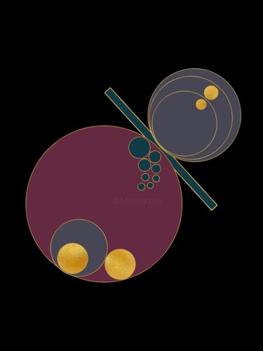 Grafika cyfrowa / sztuka generowana cyfrowo zatytułowany „Modern Geometric Sh…” autorstwa Bilge Paksoylu, Oryginalna praca,…