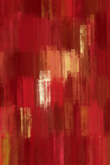 Grafika cyfrowa / sztuka generowana cyfrowo zatytułowany „Red Abstract Digita…” autorstwa Bilge Paksoylu, Oryginalna praca,…