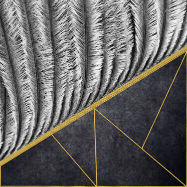Arte digitale intitolato "Black Gold Abstract…" da Bilge Paksoylu, Opera d'arte originale, Pittura digitale