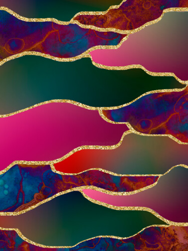 Digitale Kunst getiteld "Geometric Colourful…" door Bilge Paksoylu, Origineel Kunstwerk, Digitaal Schilderwerk