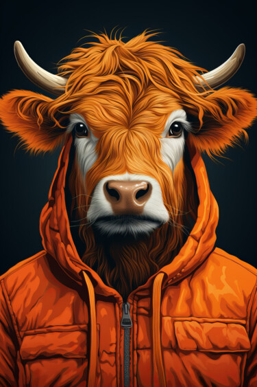Digital Arts titled "Animal in Suit 2" by Bilge Paksoylu, Original Artwork, AI generated image