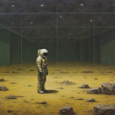 Digitale Kunst getiteld "Astronaut 6" door Bilge Paksoylu, Origineel Kunstwerk, AI gegenereerde afbeelding