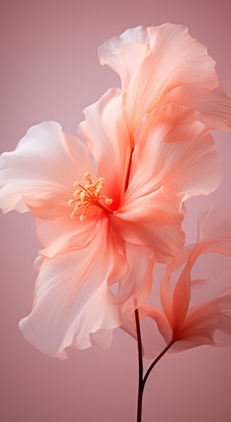 Digital Arts titled "Delicate Floral 2" by Bilge Paksoylu, Original Artwork, AI generated image