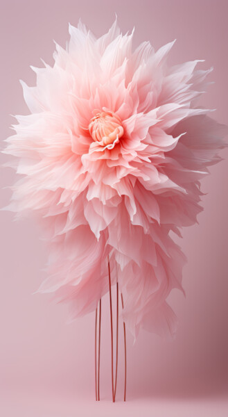 Digital Arts titled "Delicate Floral 3" by Bilge Paksoylu, Original Artwork, AI generated image