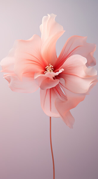 Digital Arts titled "Delicate Floral 4" by Bilge Paksoylu, Original Artwork, AI generated image