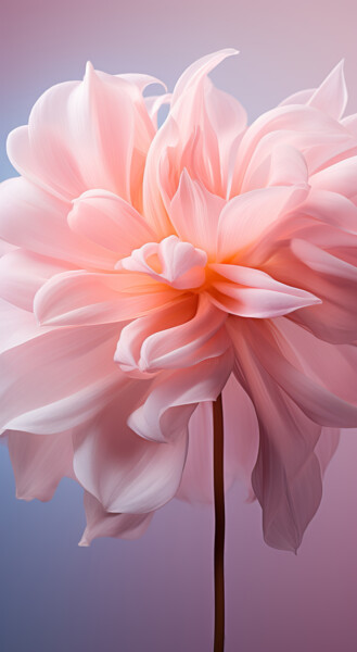 Digital Arts titled "Delicate Floral 6" by Bilge Paksoylu, Original Artwork, AI generated image