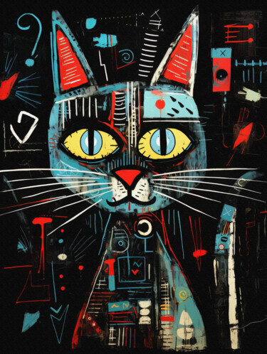 Digitale Kunst mit dem Titel "Cat 1" von Bilge Paksoylu, Original-Kunstwerk, KI-generiertes Bild