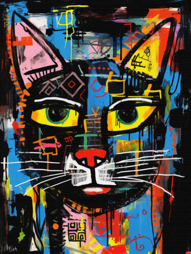 Digital Arts titled "Cat 2" by Bilge Paksoylu, Original Artwork, AI generated image