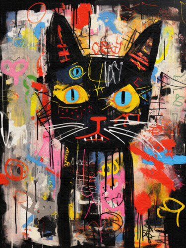 Digital Arts titled "Cat 3" by Bilge Paksoylu, Original Artwork, AI generated image