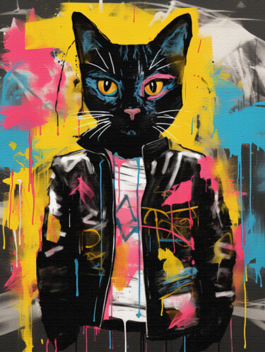Arte digital titulada "Cat 4" por Bilge Paksoylu, Obra de arte original, Imagen generada por IA