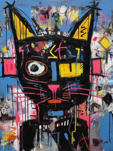 Digitale Kunst mit dem Titel "Cat 5" von Bilge Paksoylu, Original-Kunstwerk, KI-generiertes Bild