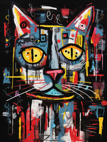 Digitale Kunst mit dem Titel "Cat 6" von Bilge Paksoylu, Original-Kunstwerk, KI-generiertes Bild