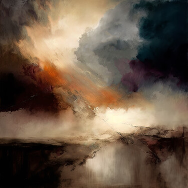 Digital Arts titled "Abstract Landscape…" by Bilge Paksoylu, Original Artwork, AI generated image