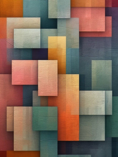 Digital Arts titled "Geometric Colourful…" by Bilge Paksoylu, Original Artwork, AI generated image