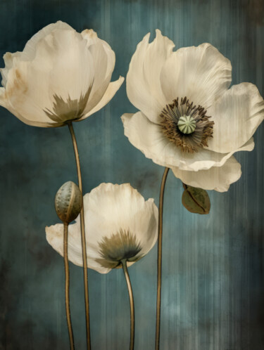 Digital Arts titled "Poppies 22" by Bilge Paksoylu, Original Artwork, AI generated image