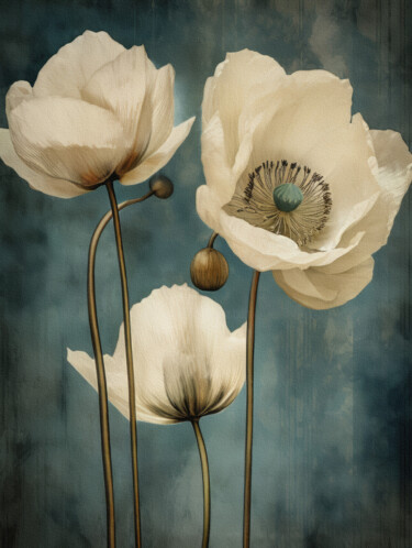 Цифровое искусство под названием "Poppies 31" - Bilge Paksoylu, Подлинное произведение искусства, Изображение, сгенерированн…