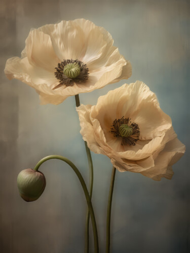 Digital Arts titled "Poppies 34" by Bilge Paksoylu, Original Artwork, AI generated image