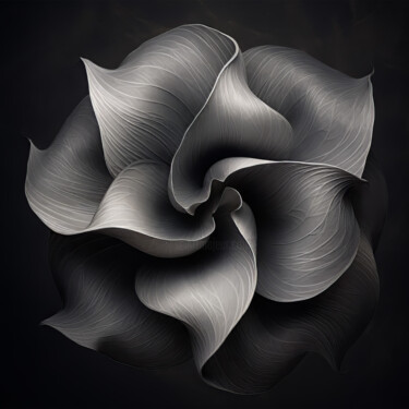 Digital Arts με τίτλο "Black and White Flo…" από Bilge Paksoylu, Αυθεντικά έργα τέχνης, Εικόνα που δημιουργήθηκε με AI