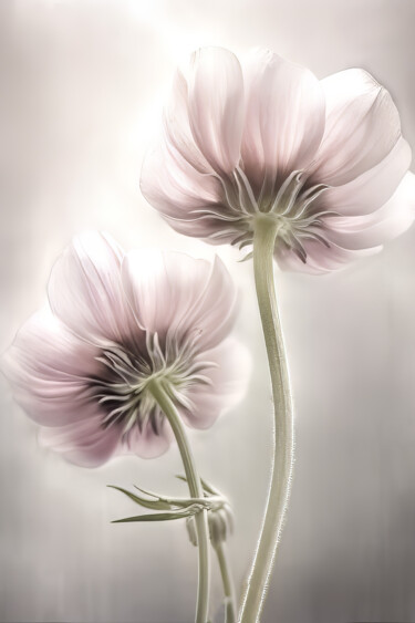 Digital Arts titled "Flower Friends 1" by Bilge Paksoylu, Original Artwork, AI generated image